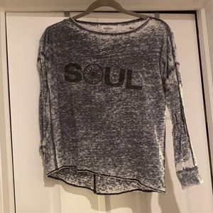 Soul Cycle grey burnout long sleeve shirt
